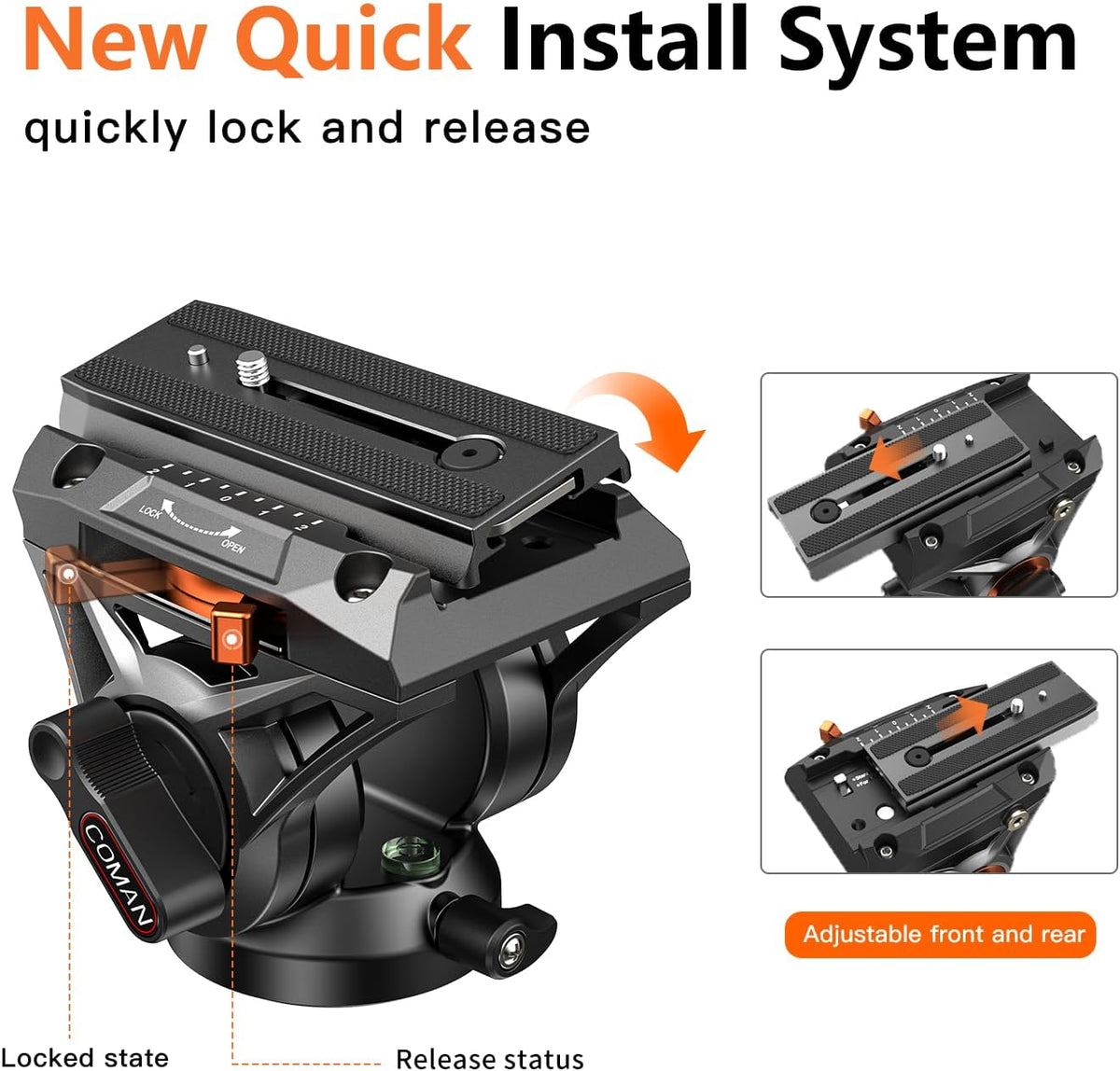 Statief Camera 186 Cm – Camerastatief – Fotostatief – Videostatief – Driepootstatief – 360° Draaibaar & +90°/-75° Kantelbaar – 10 Kg Draagvermogen