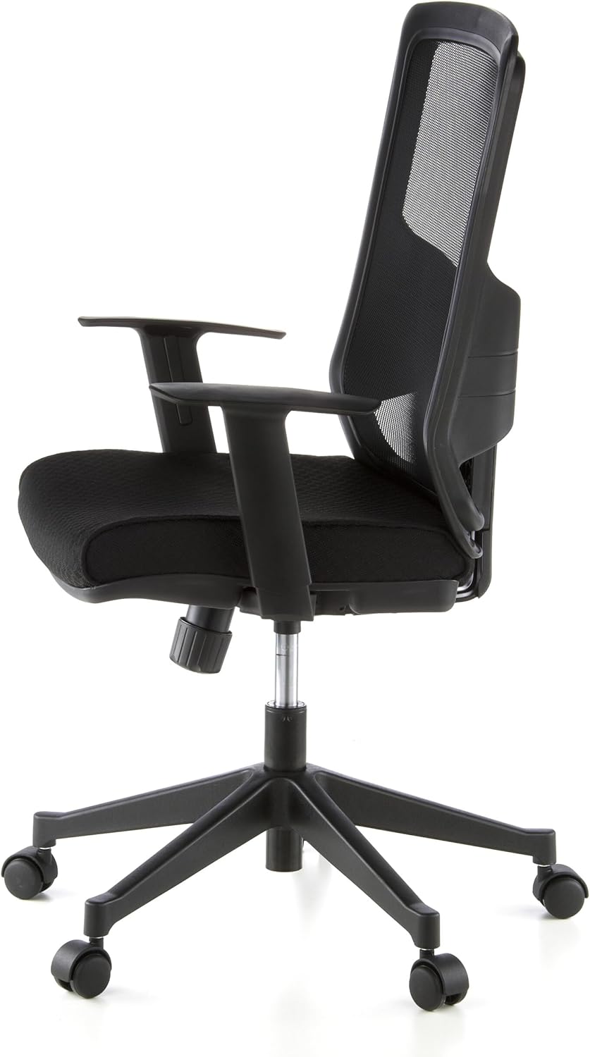 hjh OFFICE Lavita 653100 Ergonomische Bureaustoel, 44 x 57 x 113 cm (L x B x H), Zwart