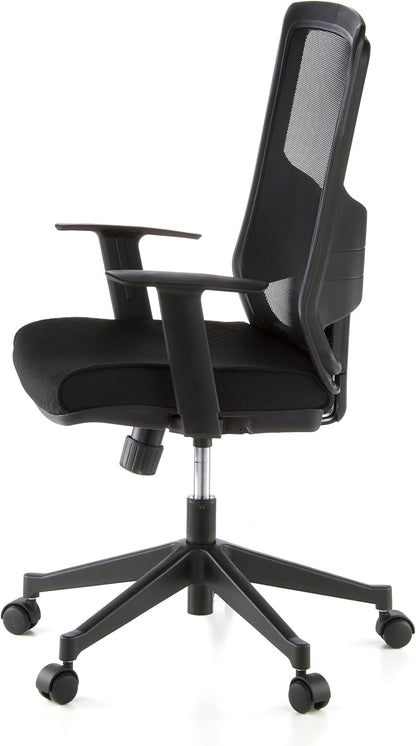 hjh OFFICE Lavita 653100 Ergonomische Bureaustoel, 44 x 57 x 113 cm (L x B x H), Zwart