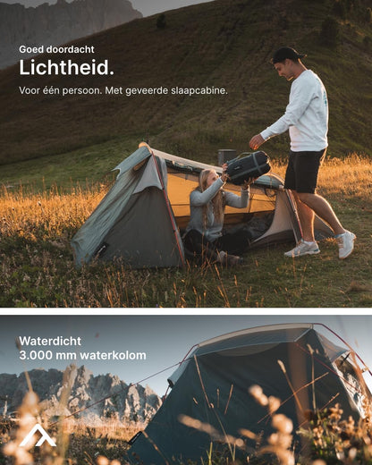 "Qeedo Light Spruce Trekking tent in 2 mate, ultralicht, tunneltent "