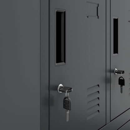 Jan Nowak metal school locker with 8 separate compartments lockable spindle box for school and dressing room with ventilation label holders and locks compact locker cabinet 172 x 56 x 45 cm - QUORE