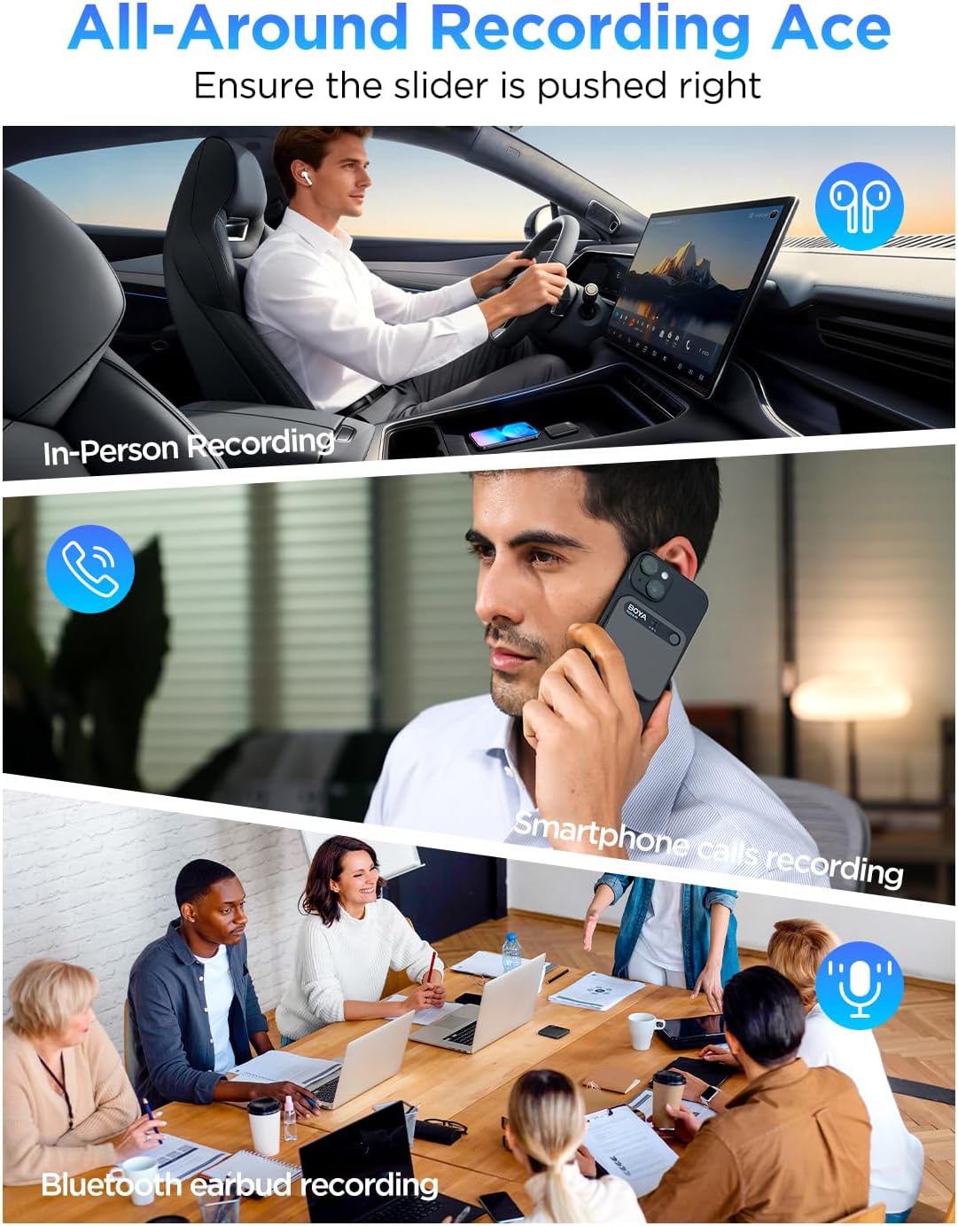 Boya AI Voice Recorder (zwart)