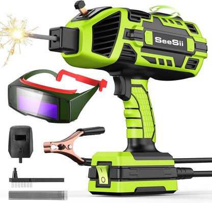 SEESII Handheld Lasapparaat 220V ARC Lasapparaat voor draadstaven van 3,2 mm tot 2,4 mm (met veiligheidsbril) 120A Draagbare Elektrode met IGBT-inverter