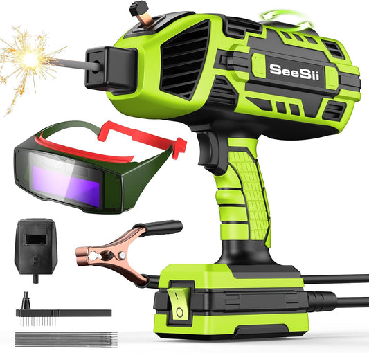 SEESII Handheld Lasapparaat 220V ARC Lasapparaat voor draadstaven van 3,2 mm tot 2,4 mm (met veiligheidsbril) 120A Draagbare Elektrode met IGBT-inverter