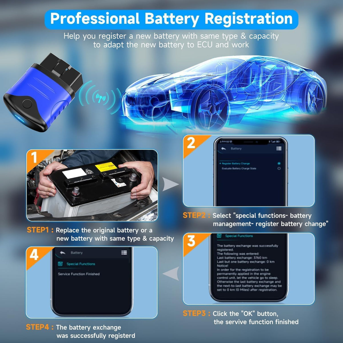 AUTOPHIX OBD2 Blutooth Scanner alle systeem OBD2 Bluetooth Adapter