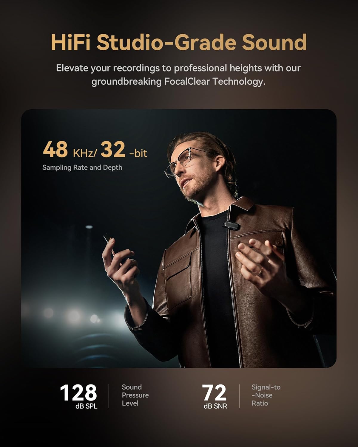 Hollyland Lark MAX 2 draadloze microfoon voor iPhone, camera en Android, AI-ruisonderdrukking, 32-bit full-chain audio, bereik 340 m, geschikt voor vloggen en streaming (1 zender + 1 camera-ontvanger)