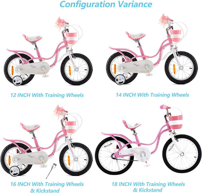 RoyalBaby Meisjes Kinderfiets Little Swan Fiets Kinderfietsen 12 Inch Roze