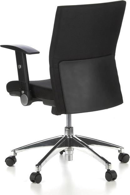 HJH Office Laguna Pro Professionele bureaustoel van stof, zwart, ergonomische draaistoel, inklapbare armleuningen, in hoogte verstelbaar