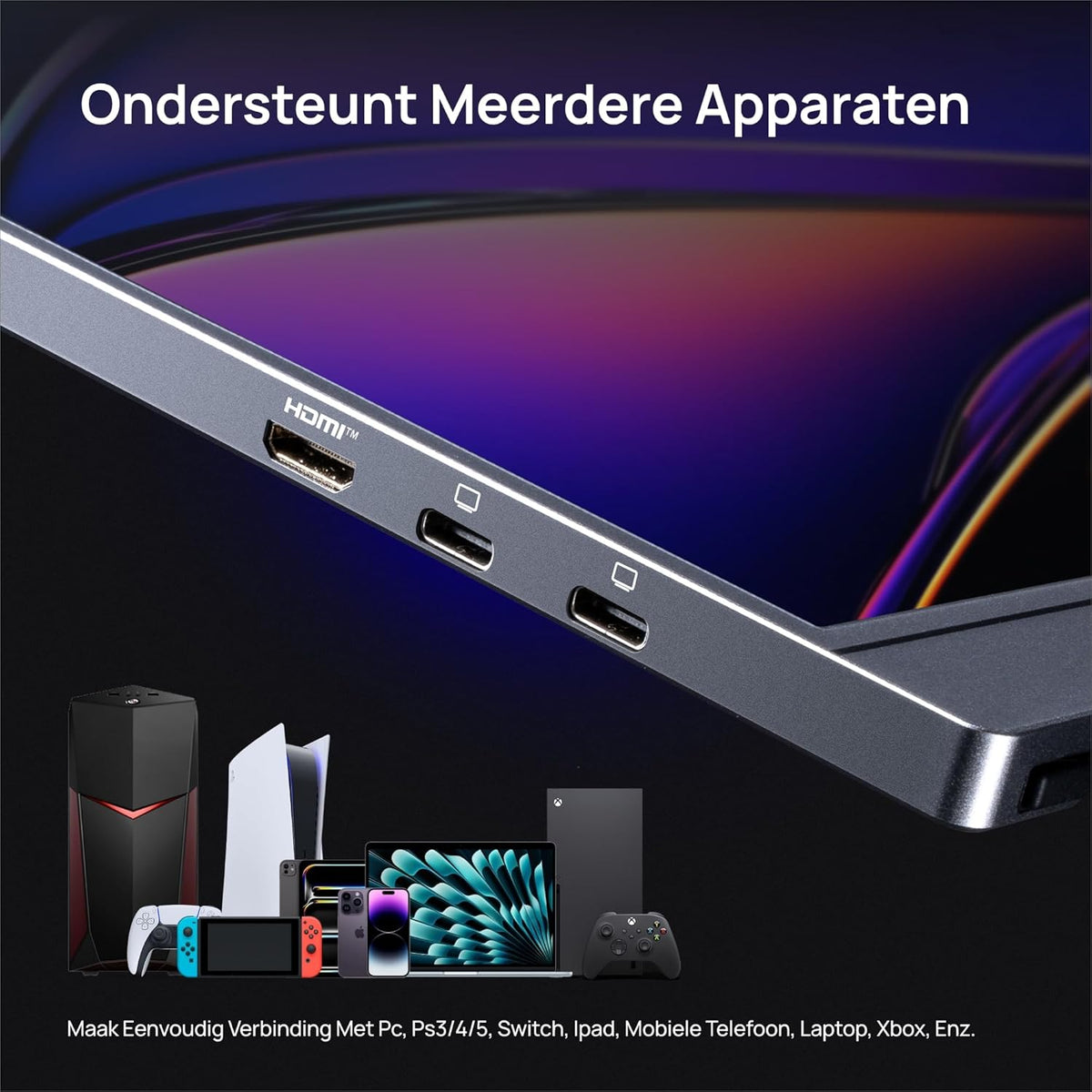 ARZOPA 16.1" Portable Game Monitor, 144Hz 106% sRGB FHD, HDR, Ultra Thin, Eye Protection, 2nd Screen for PC/PS5/Mac/Xbox - Z1FC Grey - QUORE