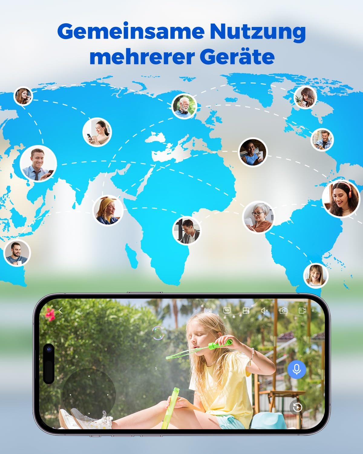 CAMCAMP 4MP draadloze bewakingscamera op zonne-energie, voor buiten, wifi, draagbaar, 7 inch scherm met accu, 4 x 2K camera, 360 graden PTZ, nachtzicht, 2-weg gesprek, bewegingsdetectie, 64 GB kaart,