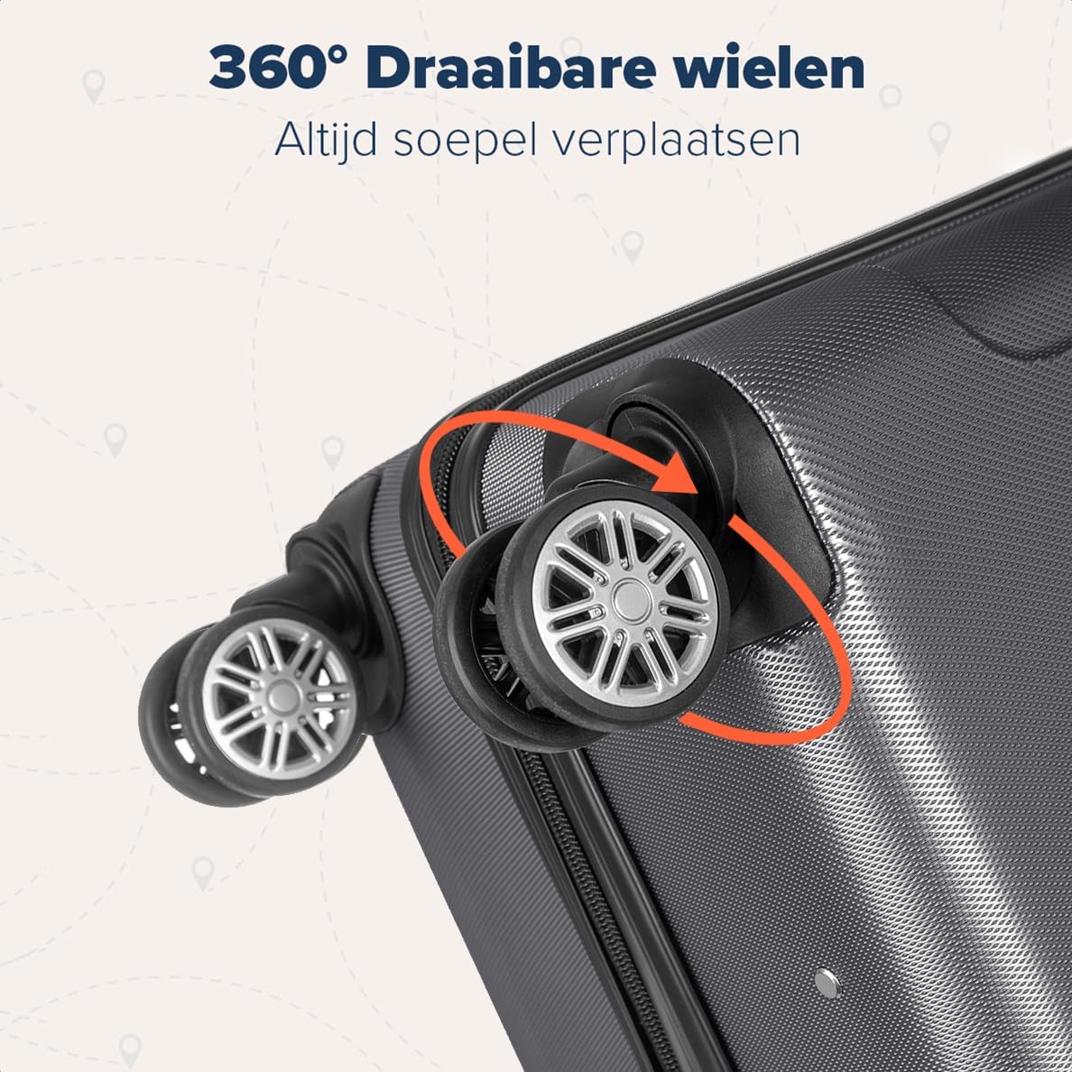 TRVLMORE Kofferset - 3 Delig - 38L Handbagage + 110L Ruimbagage - Lichtgewicht - Trolley - Reiskoffer Set - Donkergrijs