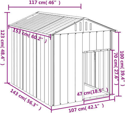 Hok voor kleine dieren – Kippenhok – Konijnenhok – Buitenren – Vrijloophok – Verzinkt Staal – Weerbestendig Dak – Ruim 117x153x123 cm