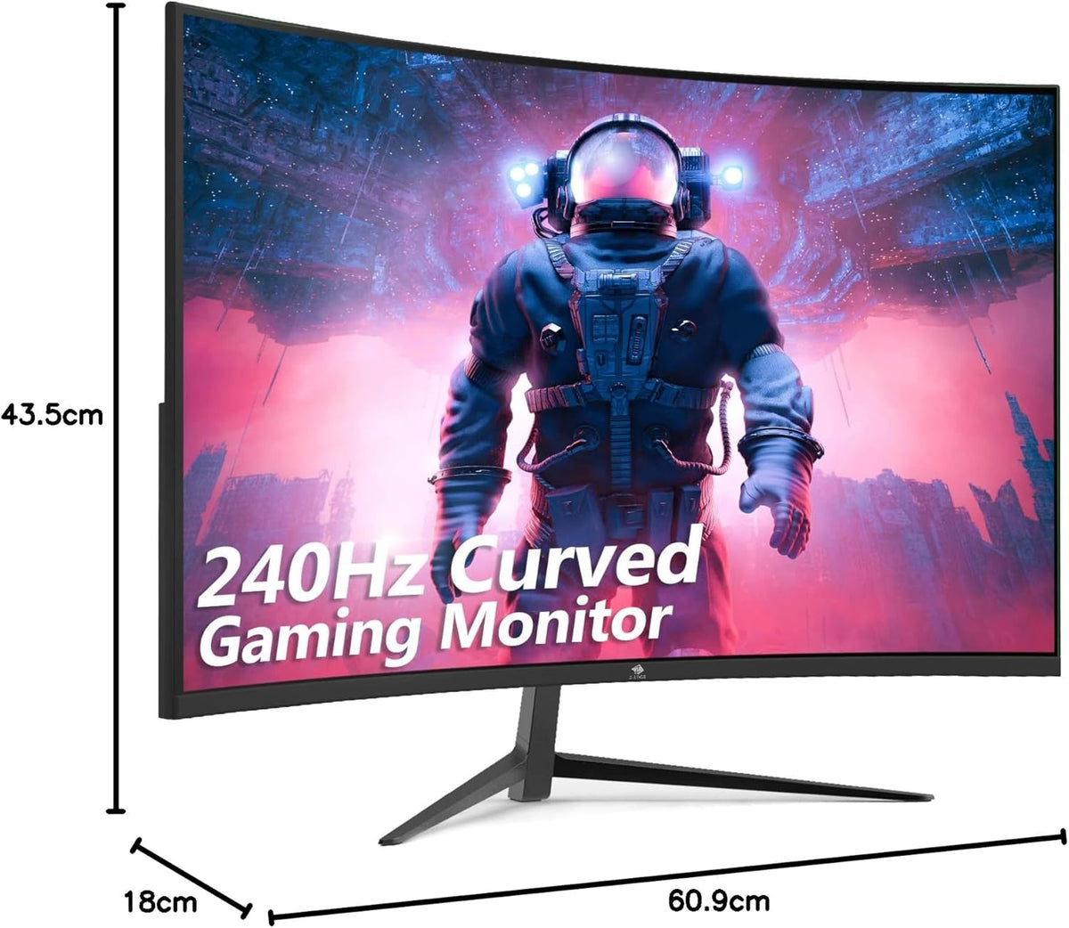 Z-Edge Gaming Monitor Gebogen 27'' 280 Hz (DP), 1ms MPRT, FHD (1920x1080), FreeSync, 16:9 LED-gamingmonitor met HDMI-kabel, verstelbare kanteling, 1500R VA, 2* HDMI2.0 & 2* DP1.2, kijkhoek van 178°