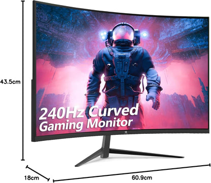 Z-Edge Gaming Monitor Curved 27'' 280Hz (DP), 1ms MPRT, FHD (1920x1080), FreeSync, 16:9 LED Gaming Monitor with HDMI Cable, Adjustable Tilt, 1500R VA, 2*HDMI2.0 & 2*DP1.2, 178° Viewing Angle