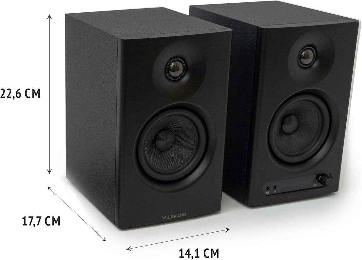 VULKKANO PRO4 Studio monitoren met 4 inch Woofer, Bluetooth, symmetrische TRS-ingang, RCA, hoofdtelefoonuitgang, AUX, optisch, EQ-instellingen, luidspreker voor monitor
