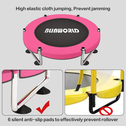 Trampoline voor kinderen, verstelbare baby peuter trampoline met basketbalring, 420 lbs indoor outdoor peuter trampoline met behuizing
