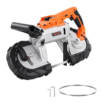 VEVOR Portable Band Saw, 20 V, 127 mm Deep Cut, 360 W with Brushless Motor, Portable and Compact, Wireless, Hook for Hanging, Variable Speed, Nude Tool Only