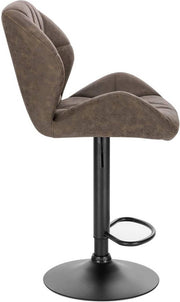 Barkruk Comfy Bruin - Met rugleuning - Stevig- Kunstleer - Set van 1 - Keuken - Barstoelen ergonomisch - Verstelbaar in hoogte - Zithoogte 60-82cm