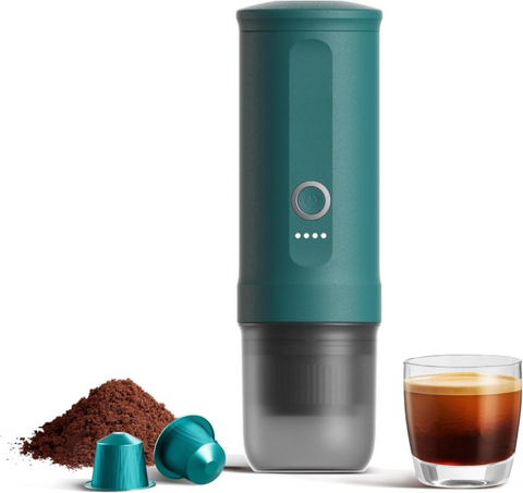 Mini Automatic Espressomachine - Koffiemachine - Draagbare Handmatige Espresso Machine - met 3-4 min. Zelfopwarming - 20 bar - 80ml - voor Kantoor - Fietsen - Hiking - ‎7 x 7 x 23 cm - Wintertaling