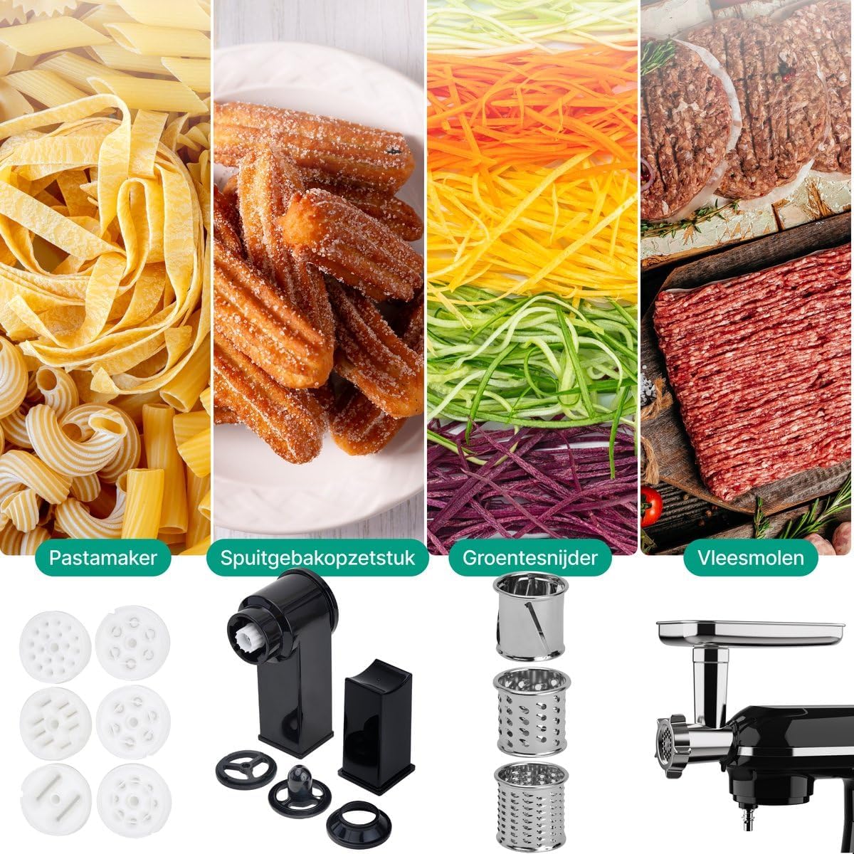 Keukenmachine – Food Processor – Keukenmixer – Blender – Mixer – 2000W Motor – 6,2L RVS Mengkom