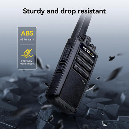 Retevis RT668 Walkietalkie met Headset, PMR446 Licentievrije Radio, Lange Afstand Walkietalkie Oplaadbaar, Draagbare 2-Weg Radio voor Beveiliging, Restaurant en Hotel (Zwart, 6 Stuks)
