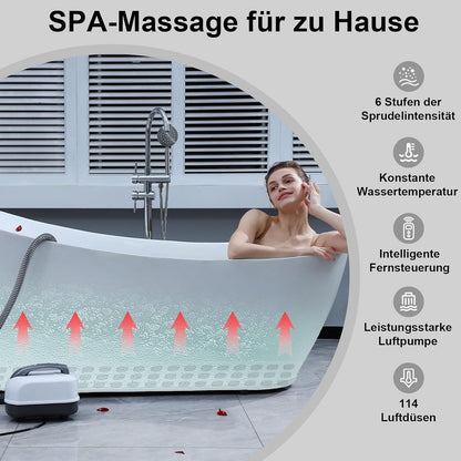 Badkuip Spa-Mat Met Kussen – Bubbelmat – Bubbelbad – Whirlpool – Badmat – Antislip Zuignappen – 6 Snelheden
