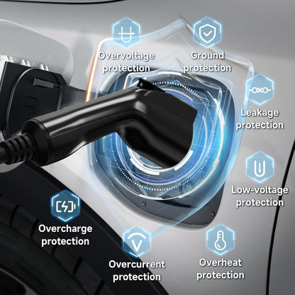 6M EV Oplader Type 1, 3.6kw Elektrische Voertuiglader, 8-16A Schakelbare Stroom, met Controleerbare Digitale Display, Elektrische Auto Oplaadkabel, met Zak (SAE J1772)