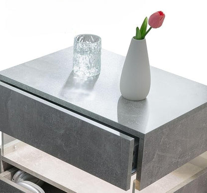 Nachtkastje met LED - Kast - Tafel - Slaapkamerdecoratie - Opbergruimte - 60 cm x 37 cm x 50 cm - Geel