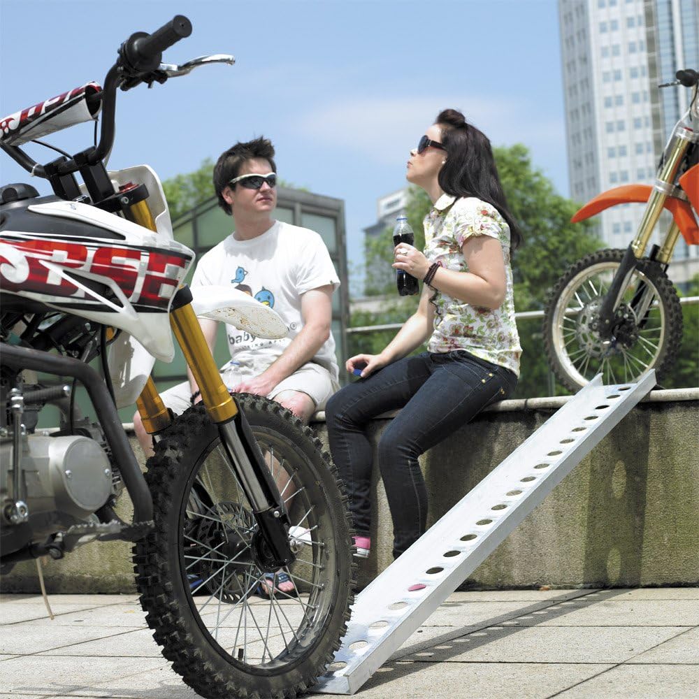 2x oprijplaten voor motoren ATV - aluminium - 163 cm lang - belastbaar tot 360 kg