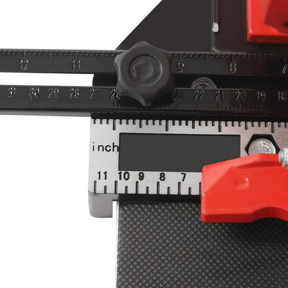 OUKANING Handmatige tegelsnijder met antislip voor nauwkeurige sneden tot 15 mm dikte, kogelgelagerde glijkop voor snel groeven en rechte sneden, voor keramiek, porselein (rood, 100 cm) - QUORE