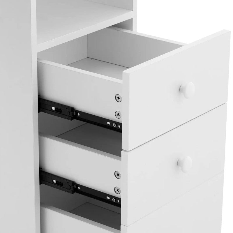 Cosmetic Manicure Desk with Dust Absorber, 120 x 45 cm - White - QUORE
