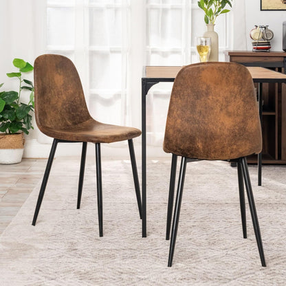 FurnitureR Garden Lounge Chair Set 4 Pieces Brown Velvet Metal Cross Frame Weatherproof Patio Lounge Chair - QUORE