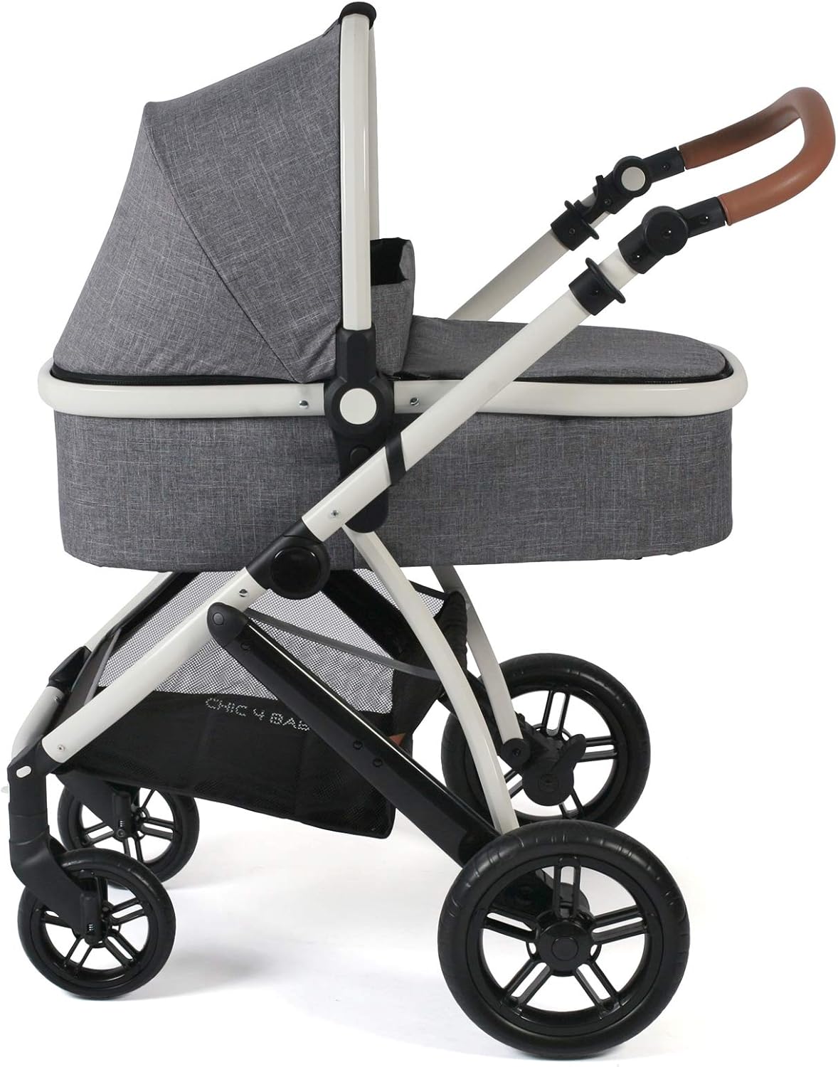 CHIC 4 BABY 177 21 Combi-kinderwagen Torre, set met reiswieg, sportzitje en Maxi-Cosi-adapter, grijs