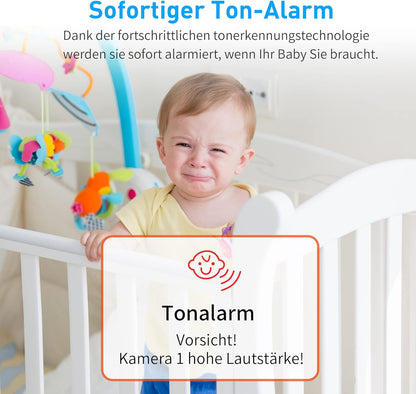Babyfoon – Baby Monitor – Baby Camera – Kinderkamer Camera – Video Baby Monitor – 2K Beeldkwaliteit – 5050mAh Batterijduur