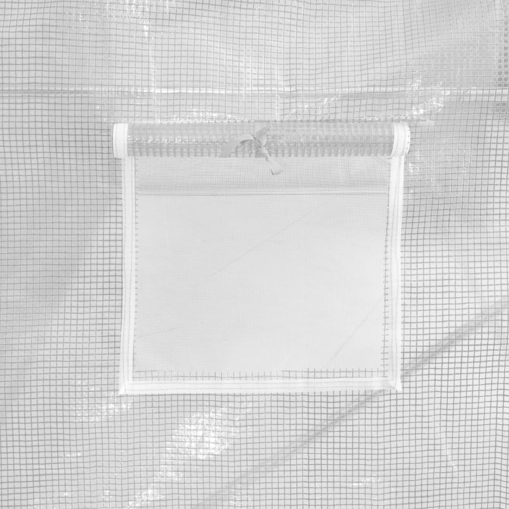 Hobbykas – Serre – Tuinkas – Kweekkas – Plantenkas – Ruim Formaat – Extra Sterk PE Gaas 170 g/m² – Roestvrij Stalen Frame – Wit