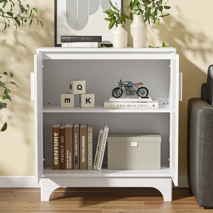 Rotan sideboard, keukenkast met verstelbare planken, landelijke stijl, buffetkast, hout, opbergkast, kantelbeveiliging, kast voor keuken, woonkamer, eetkamer, hal, 80 x 40 x 89 cm