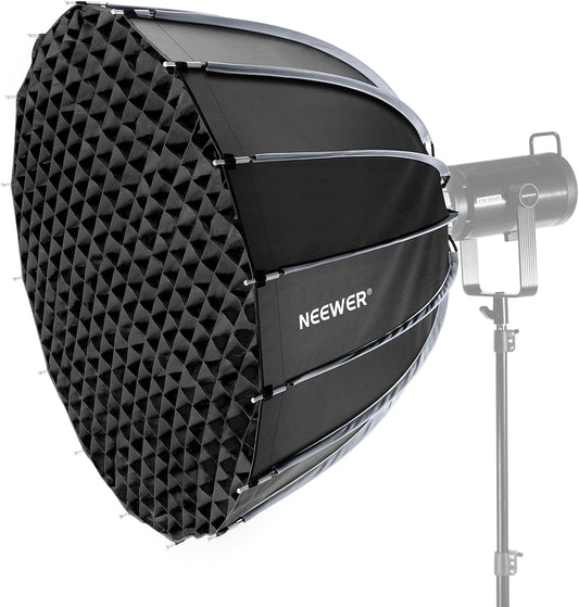 Diepe Parabolische Softbox – Studio Softbox – Flitssoftbox – Videosoftbox – Bowens Mount – 90 x 60 cm – 2 Diffusers En Honingraatrooster