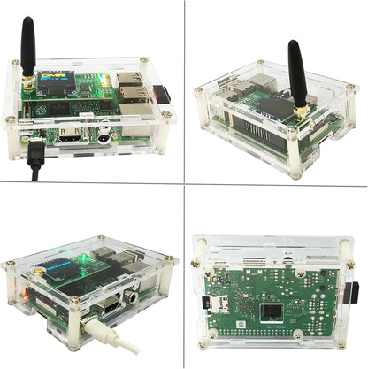 All-New DMR Hotspot Ethernet-poort gemonteerd Radio Station WiFi Voice Modem Support DMR Dstar YSF P25 Fusion Antenna Raspbery Pi Model 2B Twee Kleuren OLED Acryl Shell