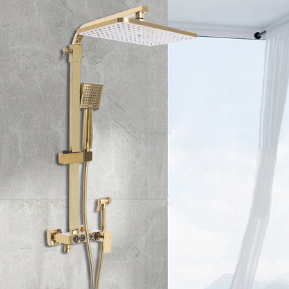 Doucheset – Regendouche – Handdouche – Badkraan – Bidetfunctie – Massief Messing – Thermostatische Mengkraan – 22,86x22,86 cm Grote Hoofddouche – Muurmontage