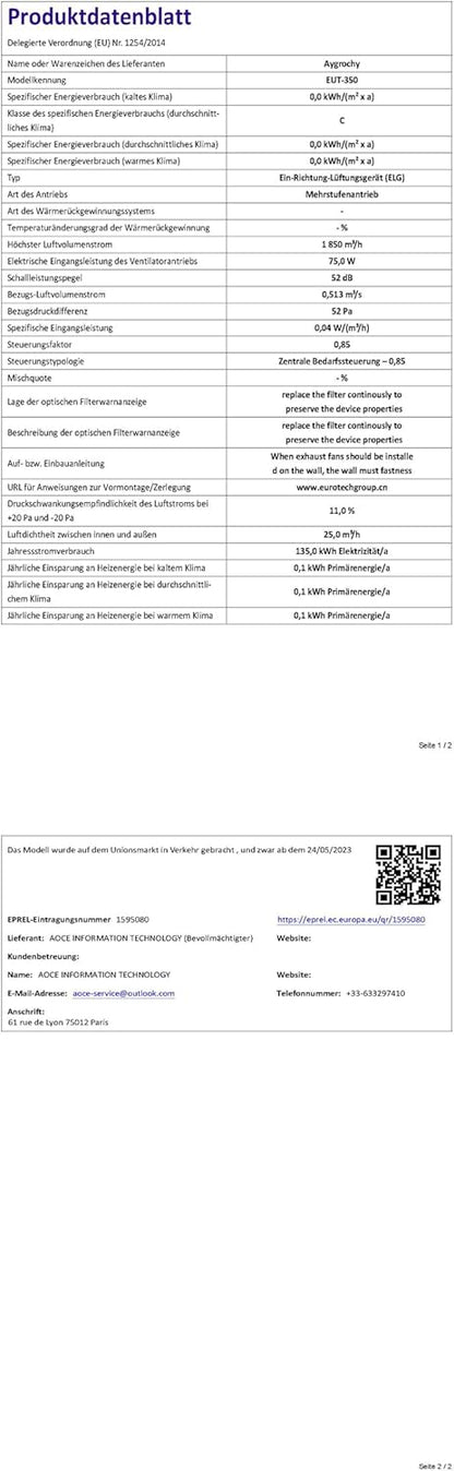 Aygrochy 350 mm afvoerventilator, afvoerluchtventilator voor verwarming, koeling, booster, groeitenten, hydroculturen, thuisgebruik, ventilatie en afzuigventilator.