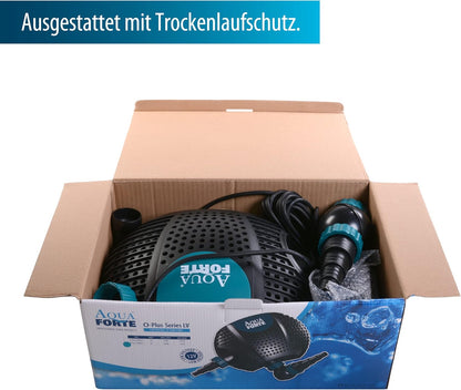 AquaForte O-Plus 6.500 laagspanningsfilterpomp (12 volt), 50 watt, maximaal debiet 6,5 m3 per uur, maximale opvoerhoogte 4 meter, ideaal voor zwemvijvers