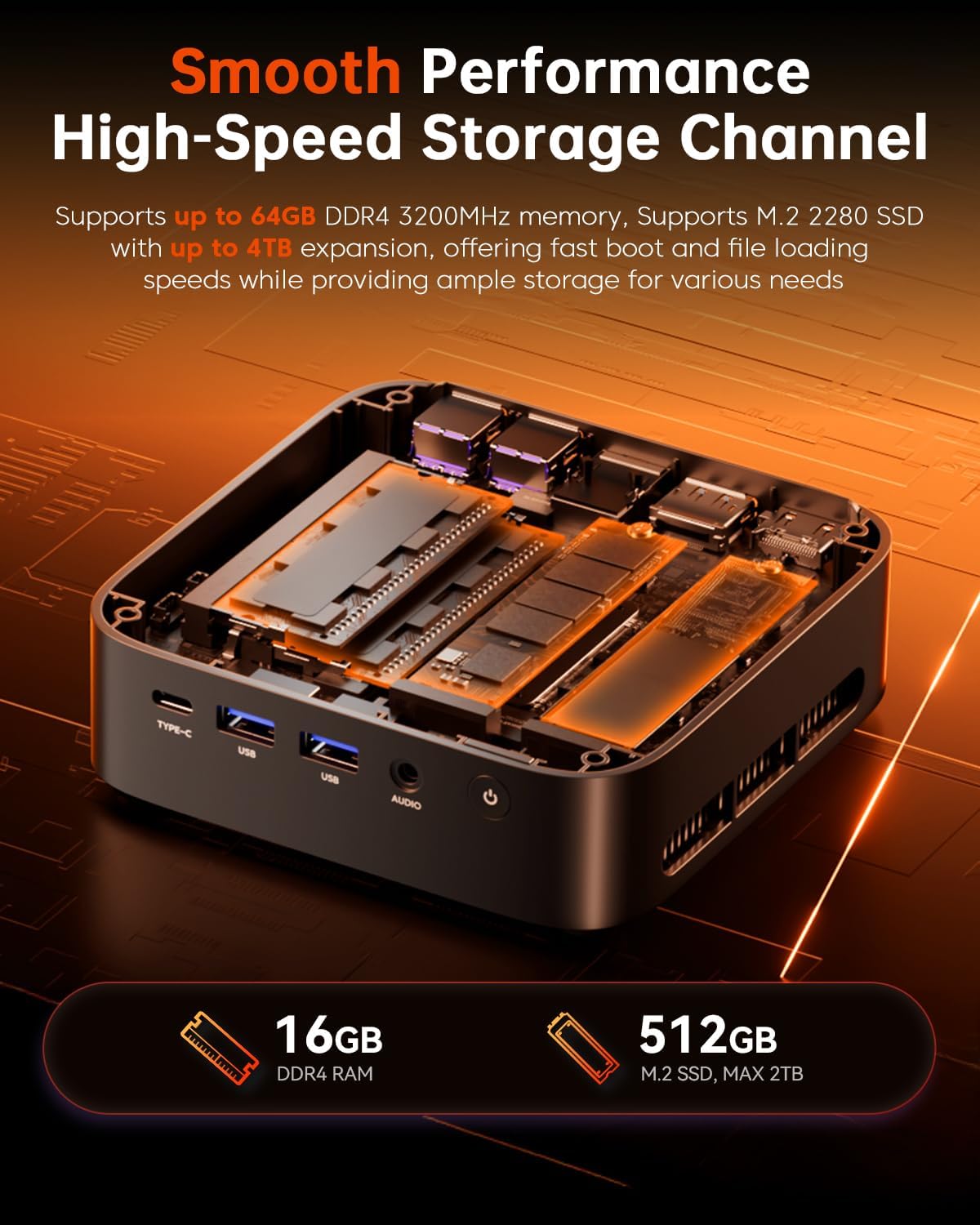 ACEMAGIC Kron Mini K1 Mini-pc, AMD Ryzen 5 7430U (equivalent aan 5850U, 6C/12T, tot 4,3Ghz), 16 GB DDR4 512 GB M.2 SSD Windows 11 Pro Mini PC, mini-computer met wifi 6 | BT 5.2 | 4K UHD | Type-C