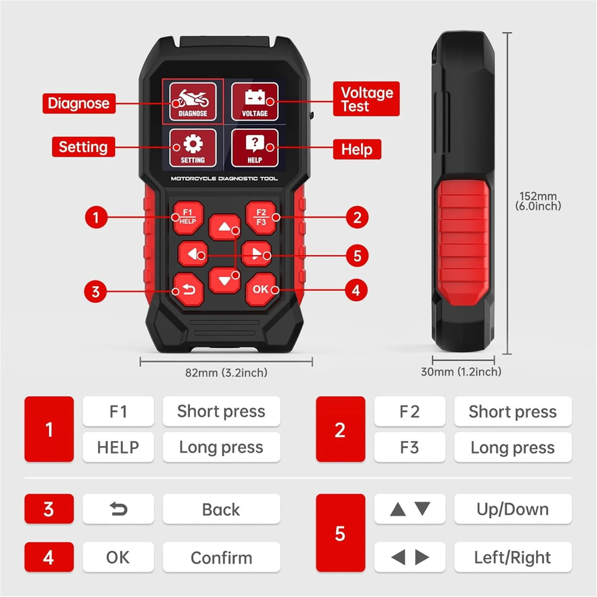Motorfiets Diagnostisch Gereedschap – Motorfiets Scantool – Code Lezer – Diagnose Scanner – Motorfiets Scanner – Breed Compatibel Met Diverse Merken – Eenvoudig Foutcodes Uitlezen En Wissen