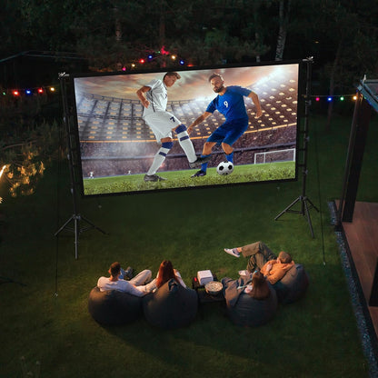 beamerscherm met statief, 150 inch, draagbaar, indoor HD-scherm voor achterzijde, projectiescherm met draagtas, in hoogte verstelbaar, voor camping en thuisbioscoop