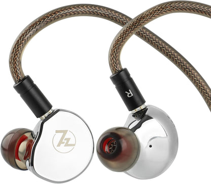 Linsoul 7Hz x Crinacle: Diablo/Divine In Ear Monitor,Hoofdtelefoon met 14,5 mm Planar Magnetische Drivers,IEM HiFi met Afneembare 2pin Monokristallijne Koperen Kabel voor Audiofielen (Divine, Zilver)