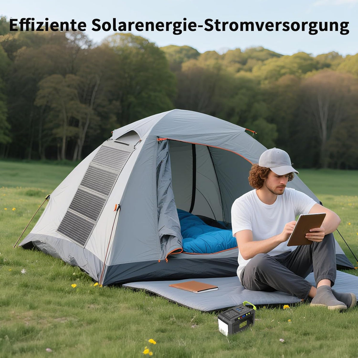 Opvouwbaar zonnepaneel, 40 W, draagbare oplader op zonne-energie met USB C, USB A en DC-uitgangen, 19 V mini-oplader voor smartphone, wandelen, outdoor-reizen, kamperen