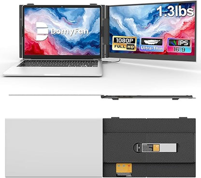 Laptop scherm – Laptop scherm uitbreider – Draagbaar scherm – Extra scherm laptop – 14,1 Inch Full HD – Ultralicht 600g – Plug & Play – USB-C & HDMI - QUORE