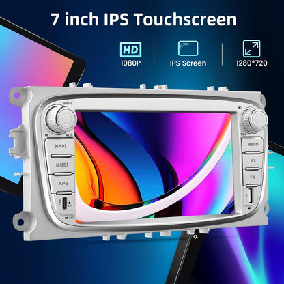 Android autoradio – Autoradio – Inbouwradio – Dubbel-DIN radio – Navigatiesysteem – 7 inch touchscreen – Android 13 4+64GB – Draadloze CarPlay & Android Auto