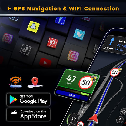 Android 15 Autoradio – Android Auto – CarPlay Radio – Bluetooth Radio – GPS Navigatie – Draadloos 7" IPS Touchscreen – 4GB RAM 64GB Opslag