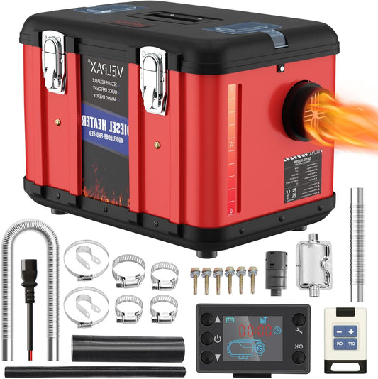 Diesel Heater, 12 V, 8 kW, Additional Heater, 0.16 - 0.62 L/h, Diesel Heater with LCD Display and Remote Control for Bus, Truck ( - QUORE